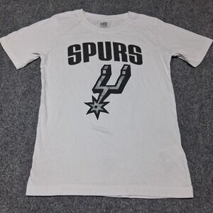 San Antonio Spurs T Shirt  Youth XLarge‎ White with Black Big Logo